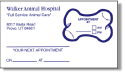 image of an appointment card with removable label