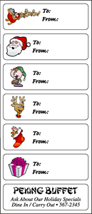 sticker for to and from labels with holiday folklore